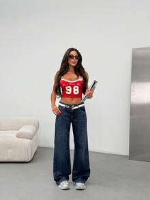 SQUALO Women's Gray Washed Straight Leg High Waist Jeans - Aquarius Blue - View 4