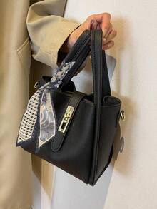 高品质女士手提包，新款时尚手提包，通勤百搭，宽敞的单肩包 - 黑色 - 查看 4