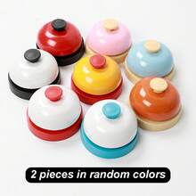 2pcs/4pcs Random Color Metal Hand Clapper Bell, Multi-Functional Call Bell For School Desk Buzzer, Classroom, Kitchen, Restaurant, Bar, Tabletop Games, Pet Training And Interactive Entertainment, No Power Or Battery Required
