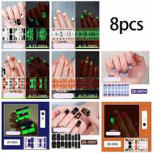 1/8 Peças Adesivos de Unhas, Novos e Mais Vendidos, Halloween INS Brilham no Escuro, Fantasma Fofo, Abóbora, Caveira, Estrela, Lua, Aranha, Morcego, Coração, Teia de Aranha, Gato, Decalques de Unhas, Acessórios de Arte de Unhas, Vários Estilos para Escolher, Crie Uso Diário da Moda, Design de Arte de Unhas DIY, Interessante, Minimalista e Multifuncional Ferramentas de Manicure para Amantes da Moda, Adequado como Presente para Família, Namorada, Melhores Amigas, Acompanha Lixa de Unhas