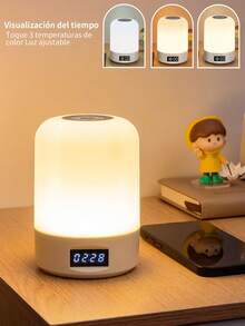 1pc LED Touch Sensor Lamp, Rechargeable Desk Light, Outdoor Table Lamp, Bedside Night Light, Touch Activated, Eye-Caring Sleep Light - 白色 - 查看 2