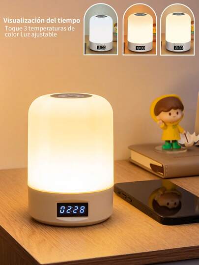 1 peça de luz noturna LED com controle de toque, luminária de mesa recarregável, luminária de mesa para área externa, luminária de cabeceira, lâmpada para cuidados com os olhos que não agride o sono