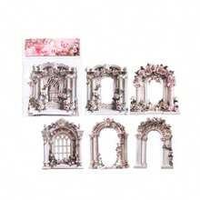 10 buc. colaj în relief cu imprimeu din lemn, serie romantică, autocolante decorative decupate, pentru scrapbooking