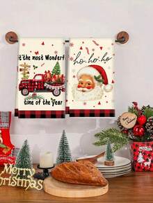 1pc/2pcs/6pcs Super Soft Microfiber Christmas Hand Towels, Santa Claus, Snowflake, Reindeer, Christmas Tree Pattern Design Dish Cloths, Kitchen And Dining Room Decor, Outdoor Party Supplies, Suitable For Christmas Kitchen And Bathroom Decor, Advent Calendar Gift, Christmas Surprise - Multicolor - View 9