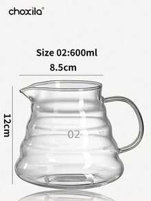 choxila 1pc Cloud-Shaped Transparent Glass Pour Over Coffee Pot, V01/V02, Back To School, Saudi National Day - Coffee Maker - View 10