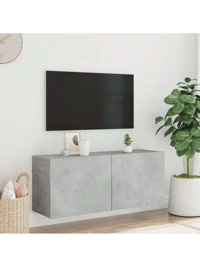 VidaXL Wand Mounted TV Cabinet 100x30x41 Cm Concrete Grijs view 3