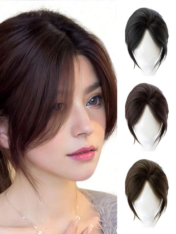 1pc Clip In Bangs Wig Female Natural Forehead Atmosphere Dragon Beard Bangs Simulated Hair Fluffy Wig Piece Heat Resistant Hair Extensions Hair Accessories,For Woman Girls Daily Use Hair Styling