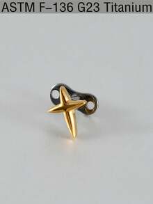 1PC Lmplant Titanium Dermal Anchor Cubic Zirconia Dermal Anchor Tops And Base Dainty Cross/Daisy Flower/Butterfly Crystal Microdermals Body Piercings Studs Punk Personalized Jewelry Gifts For Women Hypoallergenic - Titanium - View 12