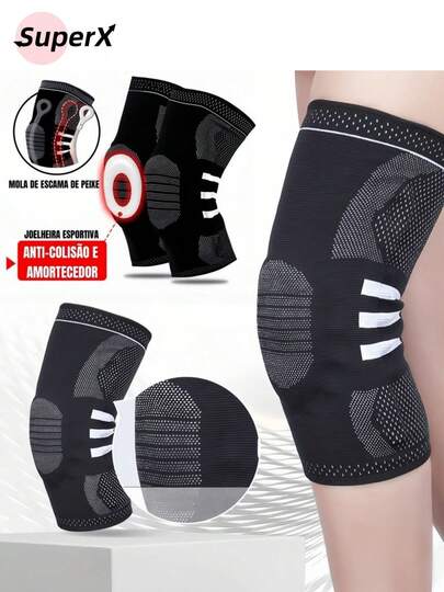 Joelheira Compressão Flexivel 3D Ortopedica Esportiva Anel e Haste Flexivel Treino Alívio Dor Joelho