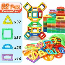 Big Size Magnetic Building Blocks - STEM Toys Construction Set With DIY Magnets, Learning Educational Magnet Toys, Random Colors For Birthday Gift - Nhiều màu - Xem 9