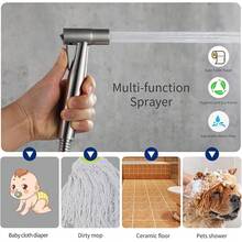 Premium Stainless Steel Bidet Sprayer Shattaf Bathroom Toilet T-Adapter Hose Kit - 銀色 - 查看 6