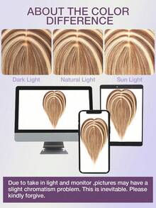 Topo de Cabelo Humano para Mulheres, Cabelo Humano Real, Novo Upgrade de Topo de Cabelo, Penteado Volumoso e Leve, para Cabelos Brancos com Falta de Volume, Cobre Cabelos Grisalhos e Adiciona Volume, Topo de Cabelo Leve e Sem Emendas, Base de Seda, Clipes Embutidos, Peças Realistas de Couro Cabeludo