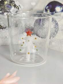 1 a 2 xícaras de vidro com decoração de animais e plantas 3D de 300ml, para café, decoração natalina. Para café, chá, vinho, bebidas quentes ou frias. Presente único de Natal, aniversário ou Dia dos Namorados. - Multicolorido - Ver 14