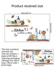 1 pieza Pegatina gráfica con eslogan para la cocina, calcomanía decorativa de PVC resistente al agua para la pared de la cocina, pegatinas, calcomanía de pared, calcomanía de vinilo para decoraciones del hogar, artículos de decoración de primavera para refrescar tu hogar, pegatinas de decoración de festivales, regalos de cumpleaños, graduación, decoración de cocina - Multicolor - Ver 12