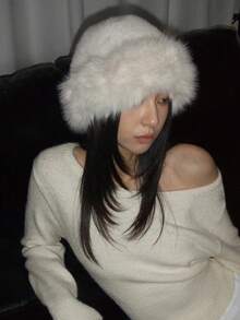 Mũ tai bèo rộng vành mềm mại dành cho nữ, ấm áp và thoải mái cho mùa đông, thời trang và đa năng, phù hợp với phong cách đường phố. - Nhiều màu - Xem 3