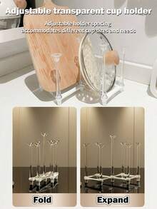 Taza invertida para drenar, puede sostener 7 tazas, escurridor plegable y fácil de transportar, accesorio para escurrir tazas de agua y café, escurridor invertido, estante de almacenamiento, taza de almacenamiento, estante colgante, función simple invertida y ajustable, escurridor de platos, se adapta a diferentes formas y necesidades de tazas, tanto tazas altas como cortas están disponibles, fácil de limpiar, sin grietas, adecuado para restaurantes/cocinas/bares