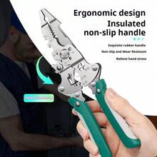 Multifunctional Wire Stripper Tool, Industrial-Grade Electrician's Pliers For Stripping, Cutting, Bending, Crimping, Gripping, Twisting, Nailing - Durable Metal Construction