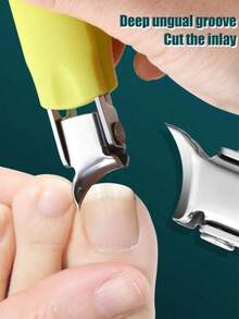 1pc High Precision Wide Angled Nail Clipper, Sharp Stainless Steel Nail Cutter, Suitable For Ingrown Nails And Thick Toenails Care For Elderly