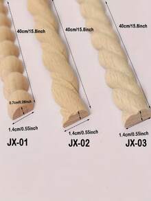 12pcs Natural Wood Beaded Molding Sticks - Half Round Bobbin Trim For DIY Home Decor, Cabinets, Furniture & Paneling Projects, Unfinished Wood Craft Supplies, Wood Molding For Cabinets, Cabinet Embellishments, Rustic Charm, Smooth Texture, Wood Trim, Craft Enthusiasts, Cabinet Embellishments, Rustic Decor, Handcrafted Look, Wood Trim, Craft Enthusiasts - Multicolor - View 3