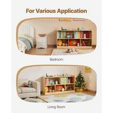 Montessori Bookshelf, 45 In Width Toy Storage Organizer, 5-Section Kids Display Storage Cabinet, Daycare Furniture, Kids Bookshelf For Bedroom, Nursery, Living Room, Entryway, Preschool, Brown - Grid Wooden 41-50inch Light Brown - 查看 7