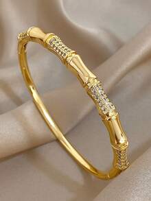 18K 镀金不锈钢奢华竹星手镯套装，适合女士，甜美钻石切割浪漫珠宝妈妈礼物圣诞节感恩节万圣节婚礼珠宝周年纪念情人节波西米亚珠宝日常派对礼物 - 彩色 - 查看 4