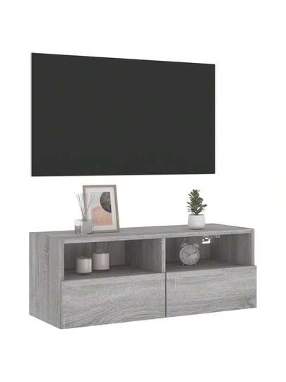 VidaXL TV Wand Unit 80x30x30 Cm Processed Wood Grijs Sonoma Oak view 5