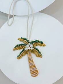 1 pieza Novachic Accesorio colgante con estilo de vacaciones, con estrella de mar, árbol de coco y tortuga marina de cuentas, adecuado para vacaciones de verano, playa (puede haber ligeras diferencias de color debido a la variación por lote del color de la cuerda)