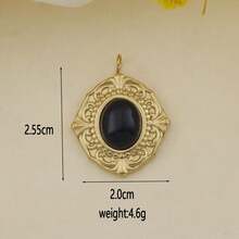 1pc Fashionable Minimalist Natural Stone Devil's Eye Tassel Pendant, DIY Jewelry Accessory For Necklaces, Earrings, And Other Jewelry