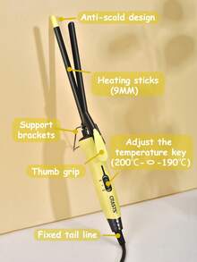 CRASTS 9mm Wool Curling Iron, Big Wave Curler, French Curl, Damage-Free Long-Lasting Styling, Straight & Curly Dual-Use Hair Curler - EU C Type Plug(220-240V) - View 5