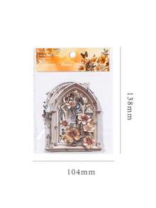 10 buc. colaj în relief cu imprimeu din lemn, serie romantică, autocolante decorative decupate, pentru scrapbooking