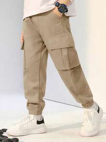 1pc Boys' Fashionable Casual Multi-Pocket Cargo Pants, Versatile For Commuting And Daily Wear