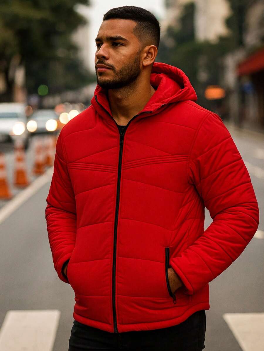 Men's Bobojaco With Hood, Men's Puffer Jacket, Jacket With Front Zipper, Men's Winter Jacket, Men's Removable Vest, Thermal Jacket With Hood, 2-In-1 Jacket, Men's Versatile Jacket, Men's Quilted Vest, Padded Jacket, Men's Warm Jacket, Jacket For Intense Cold, Modern Men's Coat, Men's Casual Jacket, Men's Jacket With Pockets, Jacket For Cold Weather, Men's Urban Jacket, Men's Puffer Vest, Zipper Vest, Winter Vest, Jacket With Light Padding, Men's Practical Jacket, Men's Winter Fashion, Stylish Men's Clothing, Men's Sports Jacket, Bobojaco With Removable Hood, Men's Leisure Jacket, Ideal Vest For Mid-Season, Practical Vest With Side Pockets, Street Jacket, Urban Men's Fashion, Quilted Coat, Lightweight Vest, Bobojaco With Dual Function, Functional Jacket For Everyday Life - 紅色 - 查看 1