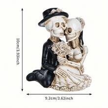 1pc,Halloween Couple Skull Garden Statues,Outdoor Resin Skull Couple Decor, Suitable For Gardens And Patios. Perfect For Thanksgiving, And Applicable For Indoor Parties, Bars, And Holiday Decorations During Christmas And Halloween.