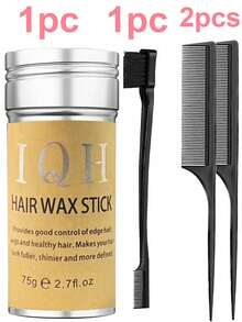 4 件/套发蜡棒造型梳套装 - 1 件发蜡棒（用于发际线和假发）、1 件发刷（用于梳理发际线）、2 件尾梳（用于造型）