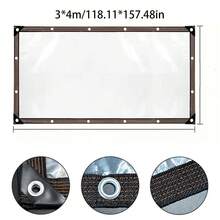 1pc, Clear Waterproof Tarpaulin Transparent Tarp Canopy Awnings Winter Plants Cover Greenhouse Film Tarp, Waterproof Tarpaulin, Clear Plastic Tarpaulin, Dustproof, Rainproof, UV Resistant Garden Coverage