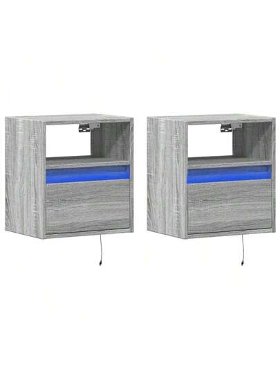 VidaXL TV Units LED Pcs 41x31x45 Cm Grijs Sonoma Oak view 3