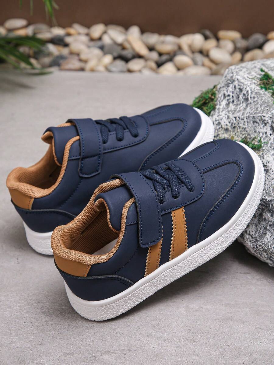 1 par de zapatillas casuales con unisex, cómodas, antideslizantes, versátiles, adecuadas para exteriores, todas las estaciones, para niños, estudiantes - Azul - Ver 1