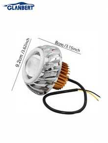 GLANBERT L'upgrade definitivo per Ognissanti: Fari a occhio malvagio - 1 pezzo Faro a proiezione universale per motocicletta a LED di tipo riflettore - Fari con doppio occhio di angelo e diavolo per motocicletta, lente faro motocicletta, luce ausiliaria motocicletta, luce atmosferica