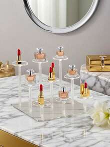 Suport de depozitare/afișaj acrilic. Articole decorative excelente pentru casă. Poate fi așezat pe birou în dormitor/bucătărie/sufragerie/baie. Poate expune articole precum parfumuri, bijuterii, ceasuri, jucării și păpuși. Cadouri de Crăciun.