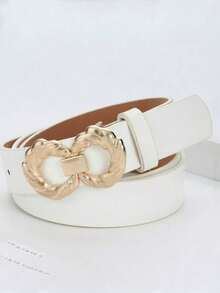 1pc Women's Fashion Versatile Braided Buckle Denim Belt