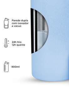 Fresh Thermal Bottle With Personalized Stars Handle With Name - Navy Blue - View 3