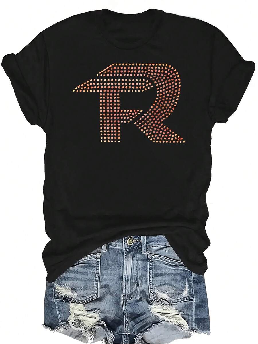 Camiseta "Fuerza Regida Dolido Pero No Arrepentido" para mujer y unisex, de verano, casual, transpirable, con personalidad, cuello redondo, manga corta, estilo urbano, versátil, adecuada para adolescentes y adultos - Negro - Ver 1