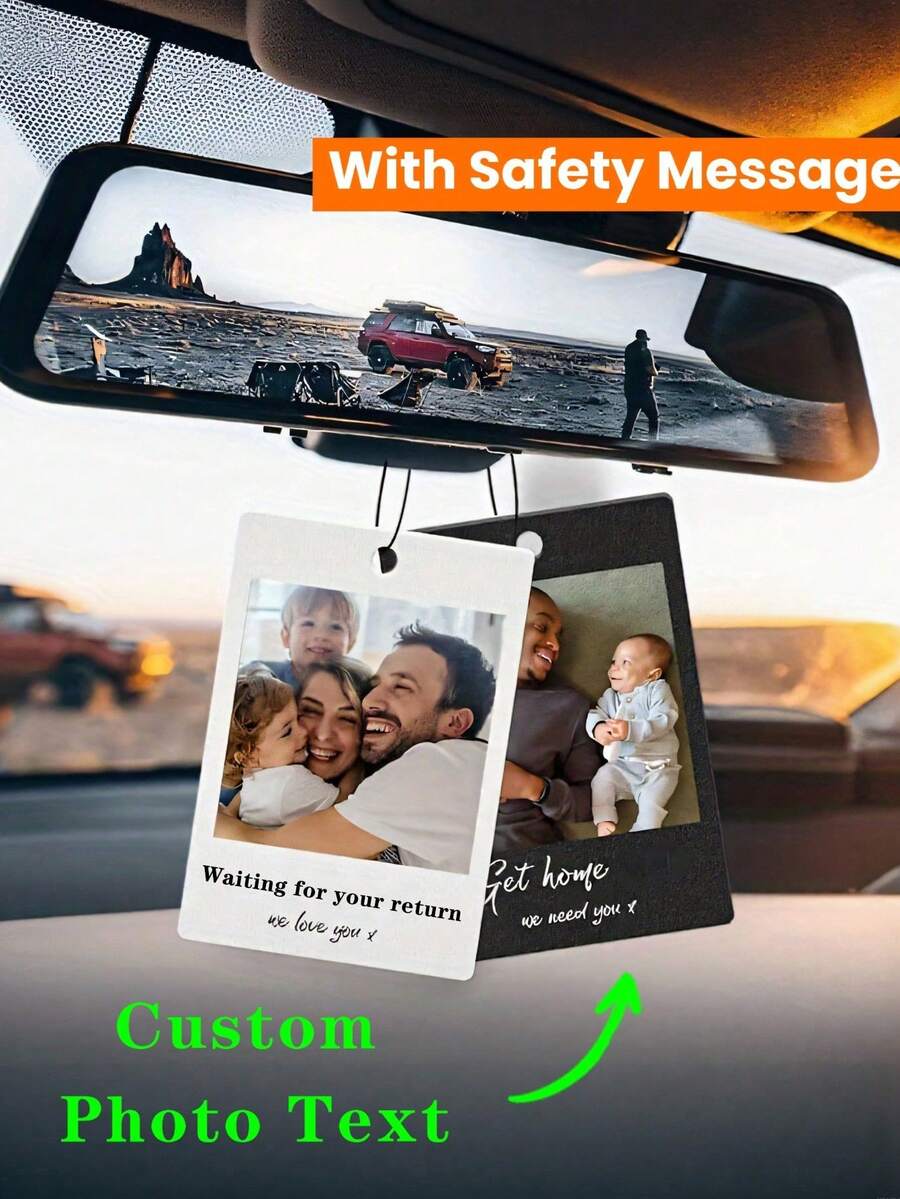 1 pieza Adorno personalizado de acrílico con foto para coche, adorno personalizado, adecuado para coche, hogar, sala de estar, decoración de oficina, Navidad, Halloween, regalo de Año Nuevo, perfecto para padre, novio, nuevo propietario de automóvil, aniversario, boda, cumpleaños - Multicolor - Ver 1