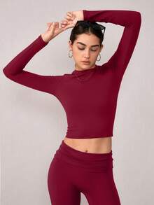 NcmRyu 1 Set Women Fashion Seamless Casual Cropped Waist Shaping Fitness Yoga Christmas Long Sleeve Top And Pants Sports Suit