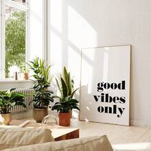 1/3Pcs Tối giản Đen Trắng Trích dẫn động lực Poster và In Tranh Canvas Chữ Good Vibes Chỉ Nghệ thuật treo tường Trang trí nhà hiện đại Khung tùy chọn - Không khung - Xem 6
