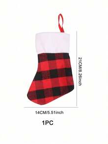 4 paquets de bas de Noël - Bas de Noël à carreaux rouges et noirs pour la cheminée. Bas de Noël pour la décoration familiale de Noël, la fête des vacances, la décoration de la pièce d'hiver