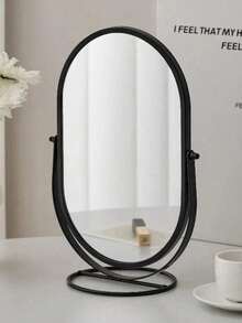 1 Piece Luxury Makeup Mirror Table Mirror, Rotatable, High-Quality Mirror Surface, Metal Frame, For Student Dorm, Beauty, Home, Bathroom Decoration, Fall Decoration, Vanity Organizer, Bathroom Accessories, Back To School - Multicolor - View 12