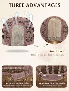 2,5 * 0,1 cm U-Teil Synthetische Spitzenfront-Perücke, ungeklebt, hitzebeständig, für Frauen & Mädchen, Alltagsgebrauch und Partys, 71 cm (1 Perückenkappe), braun, lange, wellige, lockige Perücke mit vorausgerissener Spitze