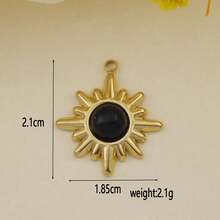 1pc Fashionable Minimalist Natural Stone Devil's Eye Tassel Pendant, DIY Jewelry Accessory For Necklaces, Earrings, And Other Jewelry