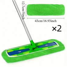 2/4/6/8pcs Reusable Green Refill Mop Pads, Compatible With - Washable Microfiber Dry & Wet Mop Pads, Suitable For Surfaces And Hardwood Floors Cleaning (Mop Not Included) - Grass Green - View 15